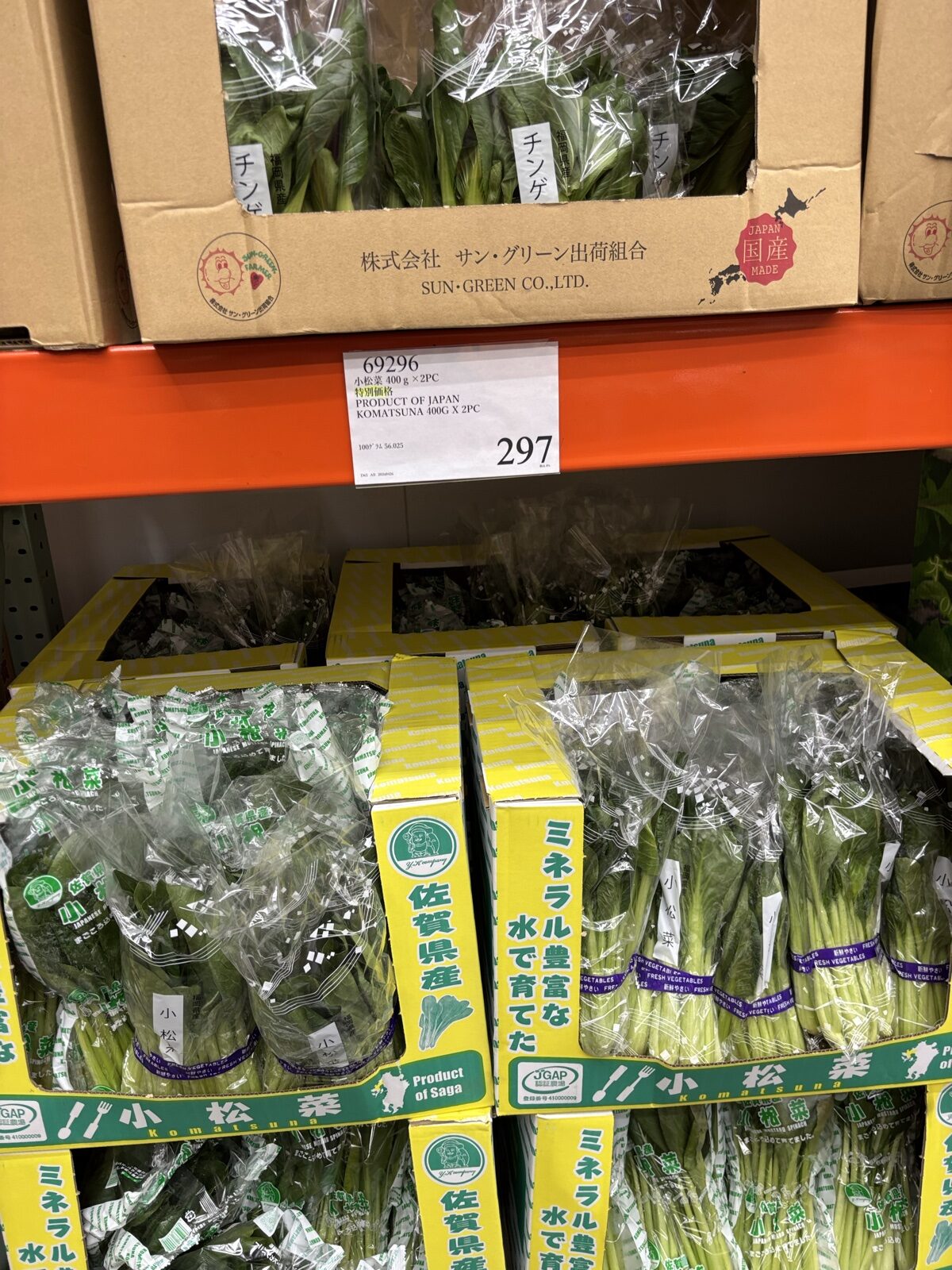 佐賀県産 小松菜 800g×2 297円
