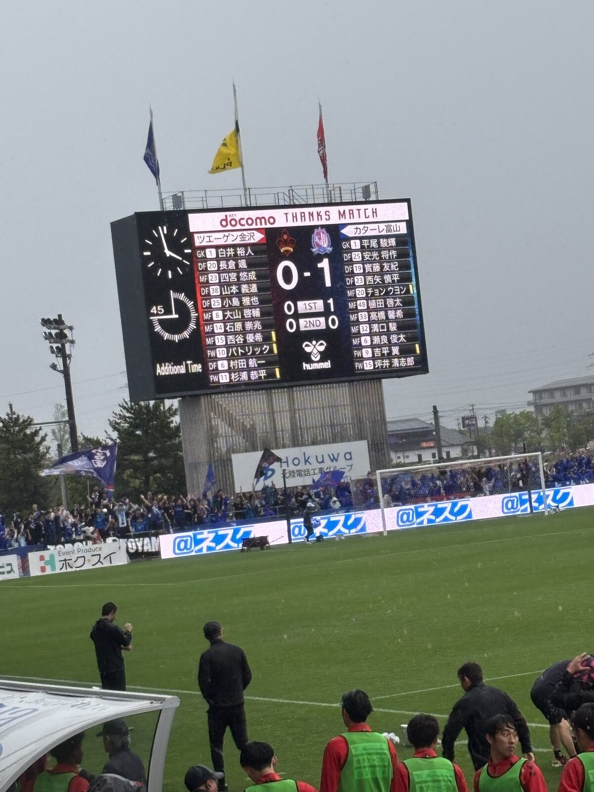 FINAL SCORE ツエーゲン金沢 0-1 カターレ富山 スコアボード