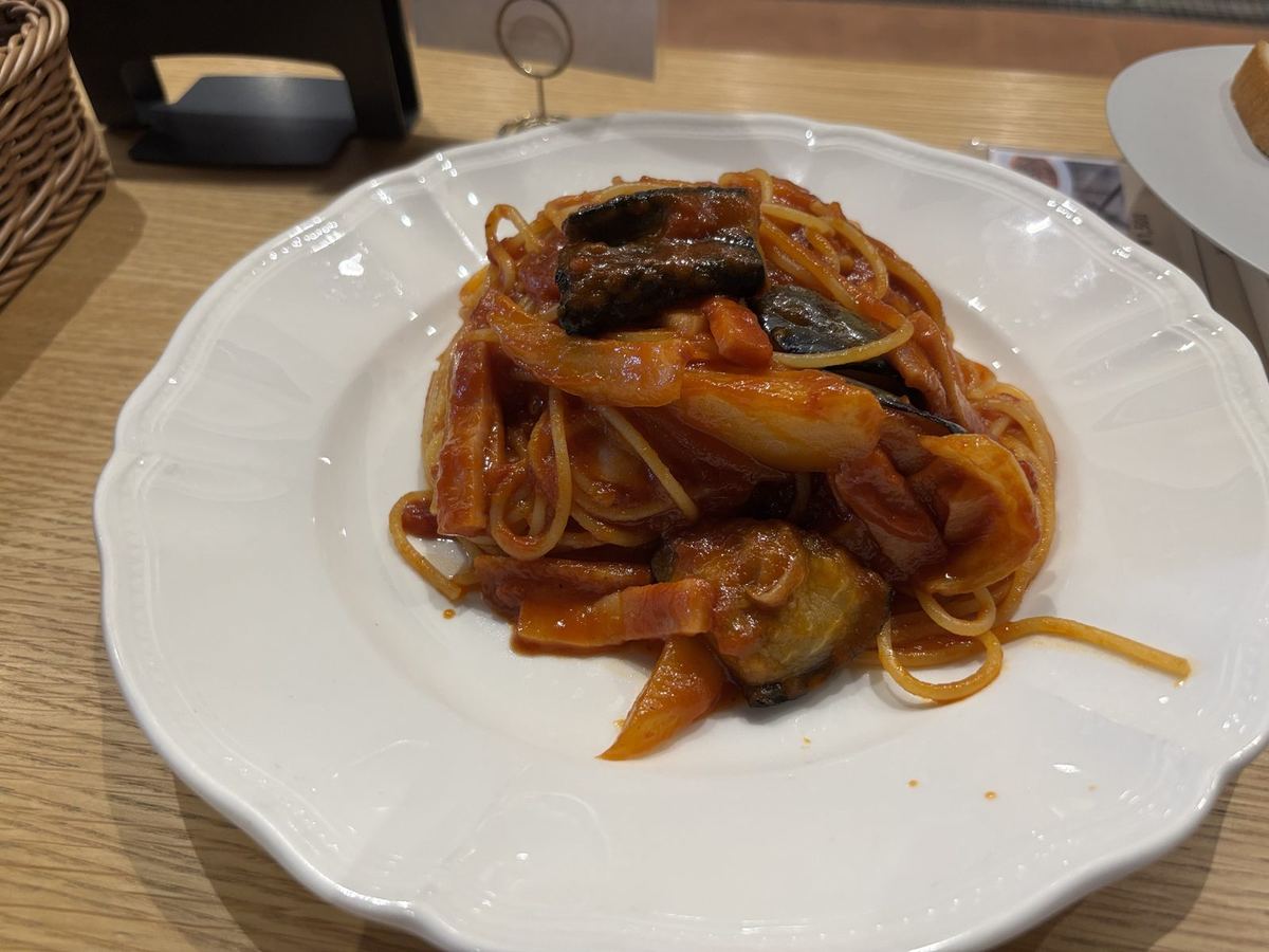 ナスとベーコンのポモドーロ パスタ