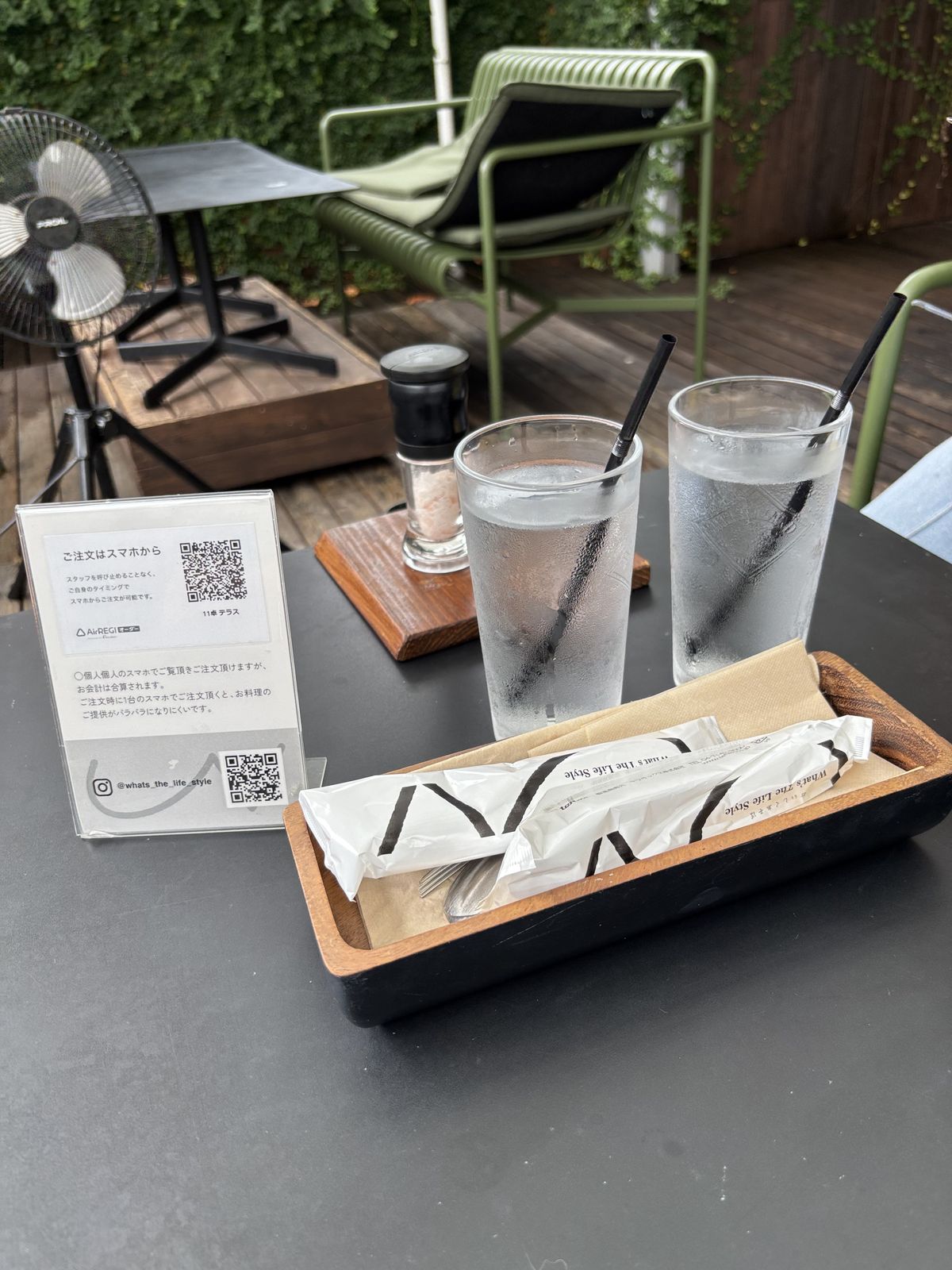 テラス席のドリンク